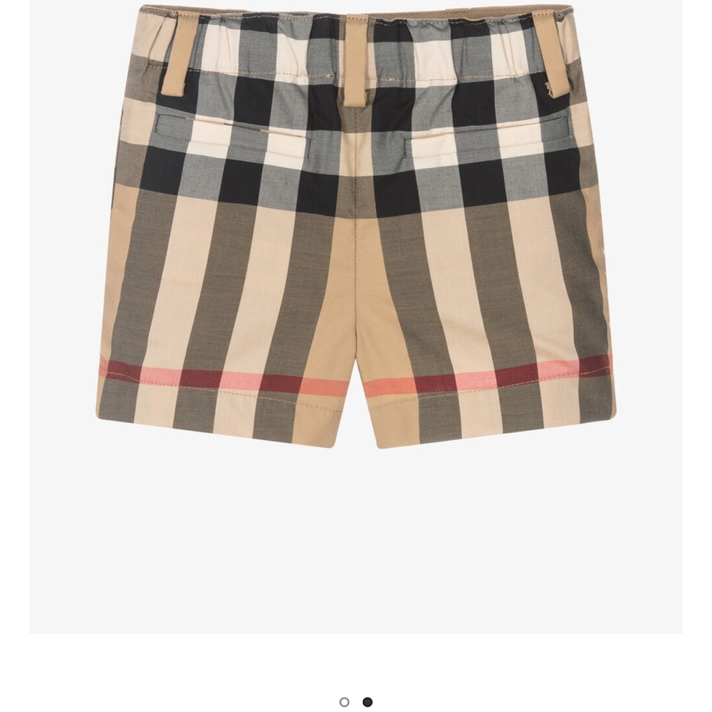 Burberry Flat Front Black and Tan Shorts